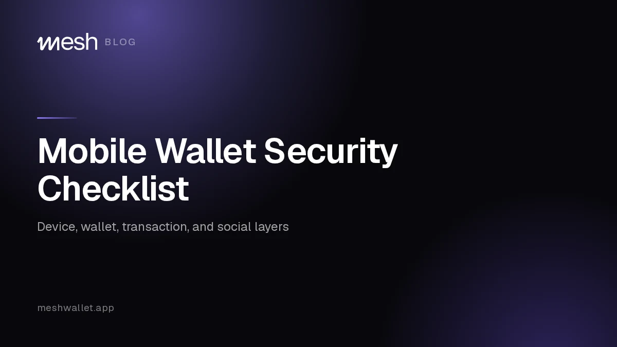 Mobile Crypto Wallet Security Checklist